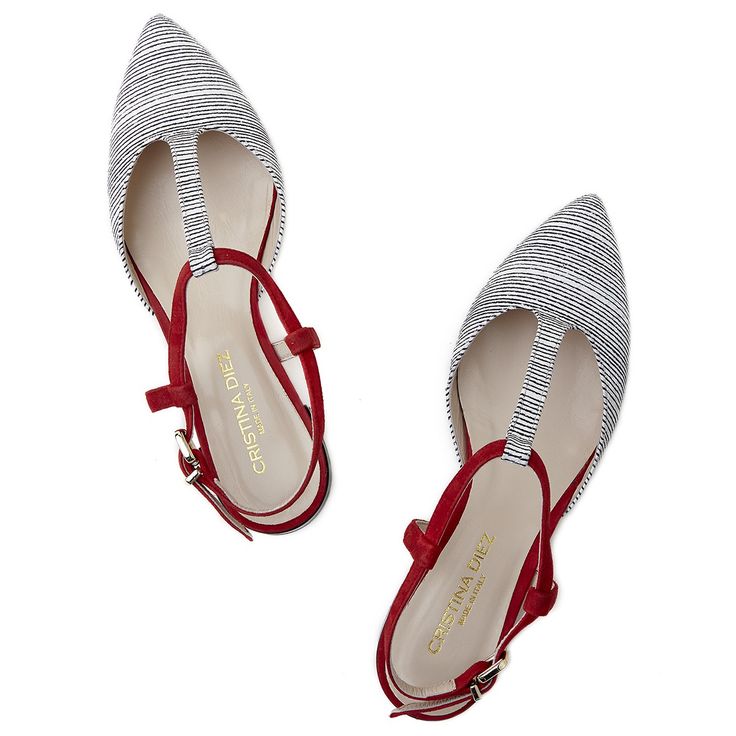 FOTO 14: Zapatos de rayas y rojo