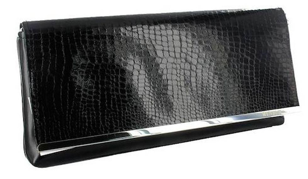 FOTO #10: cartera negra con remate en plata